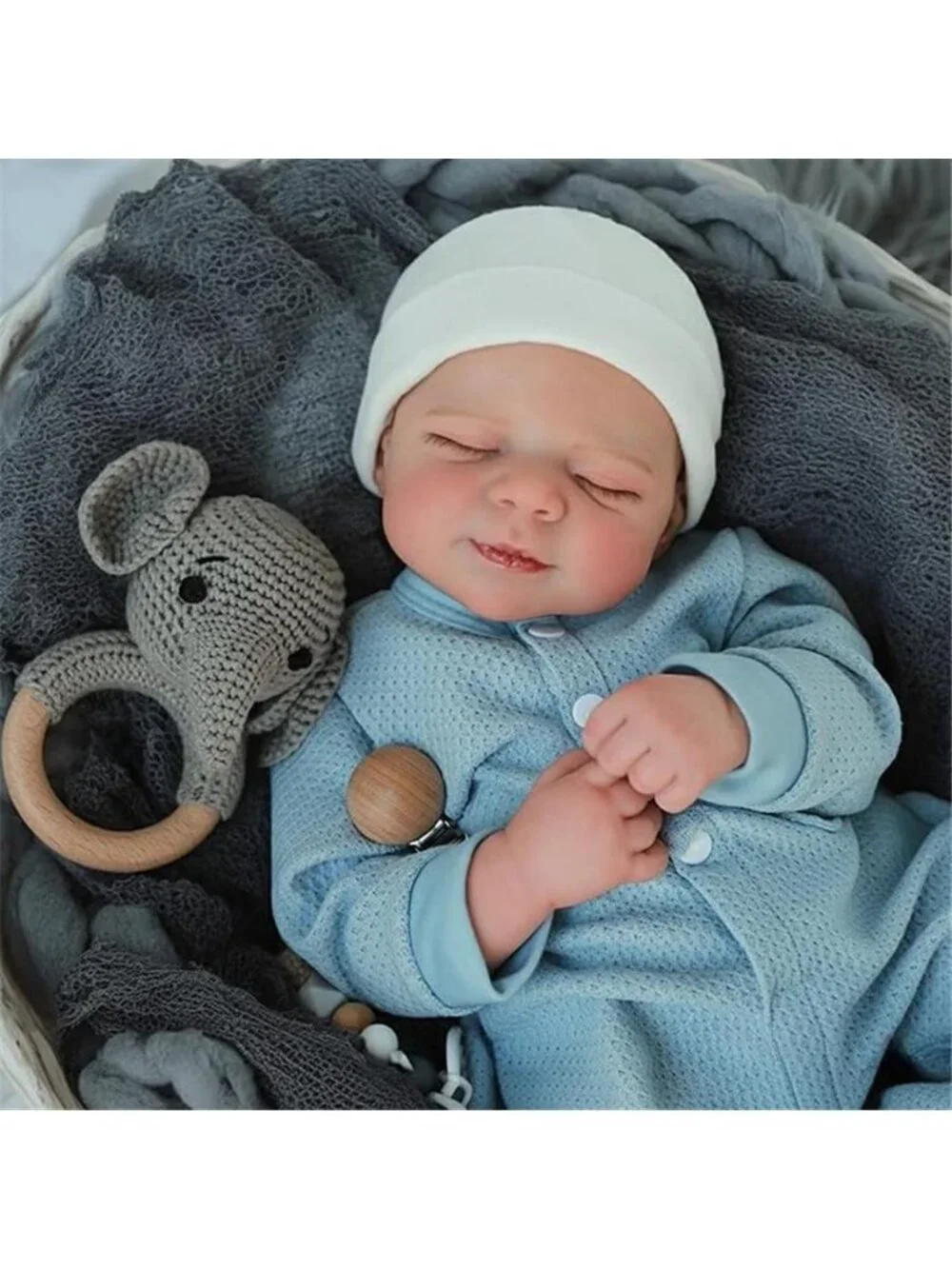 18 Inch Realistic Reborn Baby Boy Doll Full Body Vinyl Complete Gift Box Set